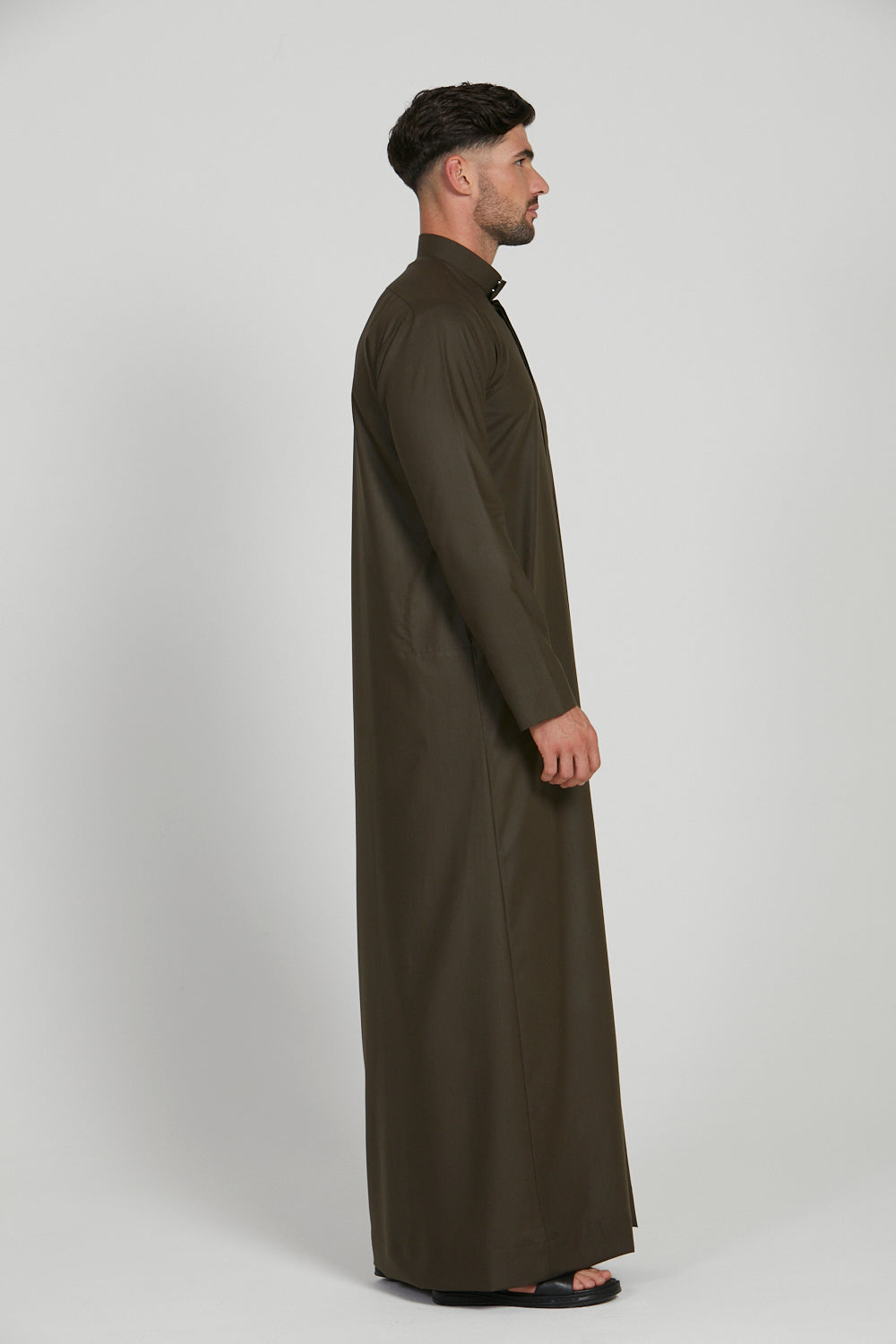 Premium Kuwaiti Thobe - Olive Night