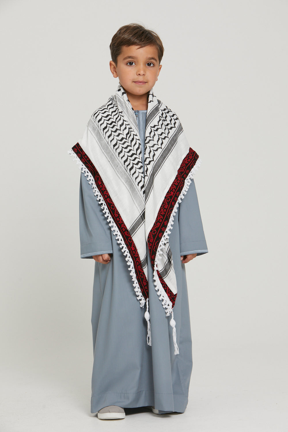 Junior Boys Premium Omani Thobe - Dusty Blue