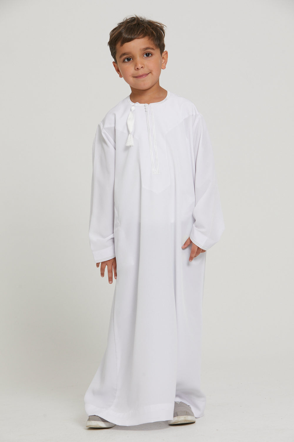 Junior Boys Premium Royal White Omani Thobe