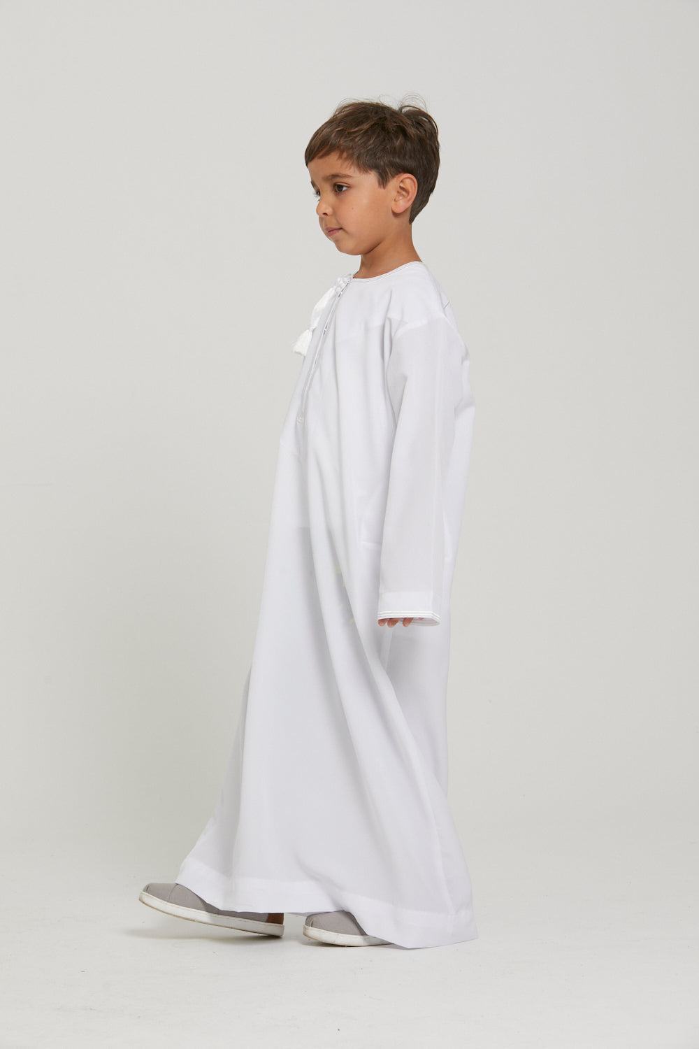 Junior Boys Premium Royal White Omani Thobe