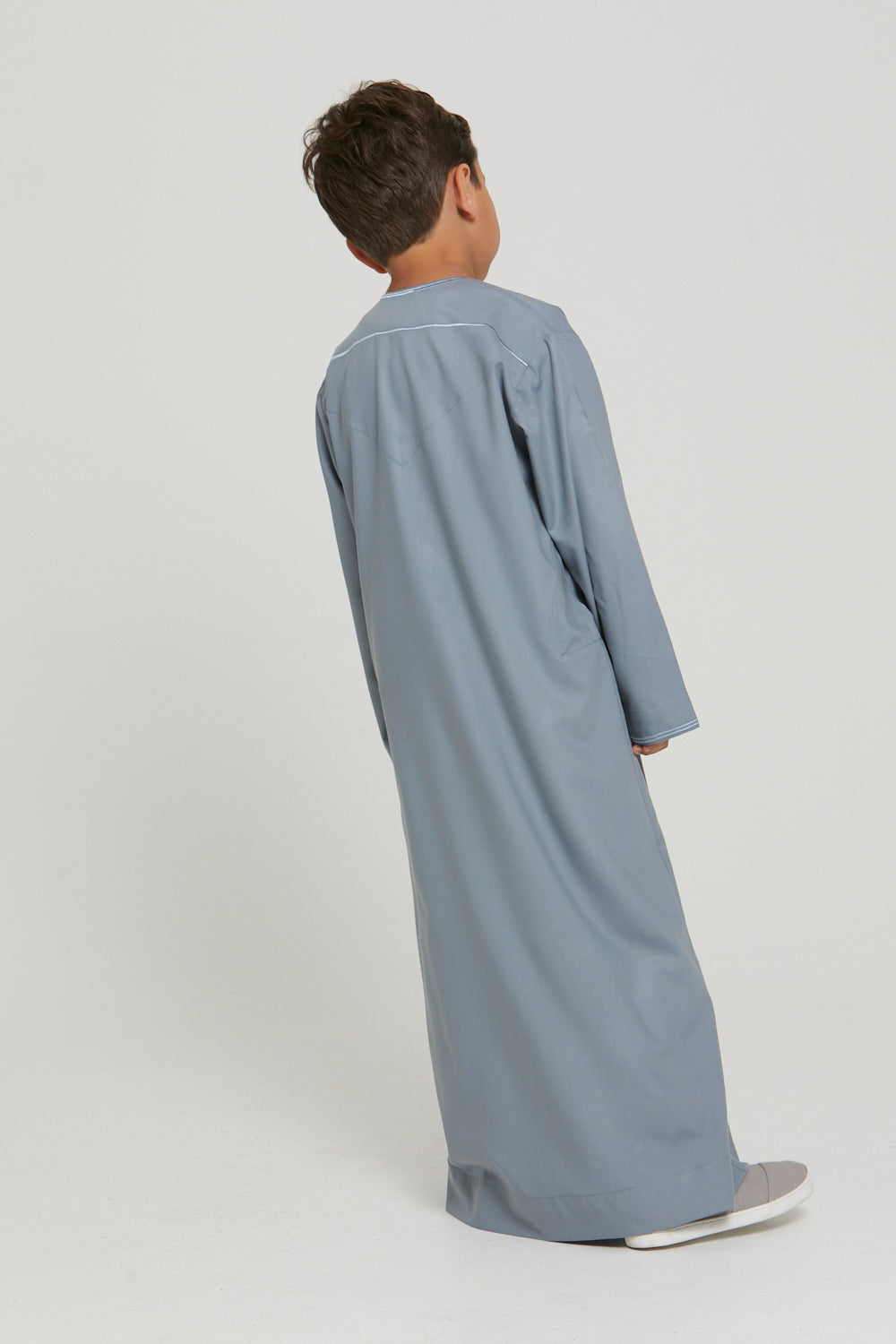 Junior Boys Premium Omani Thobe - Dusty Blue