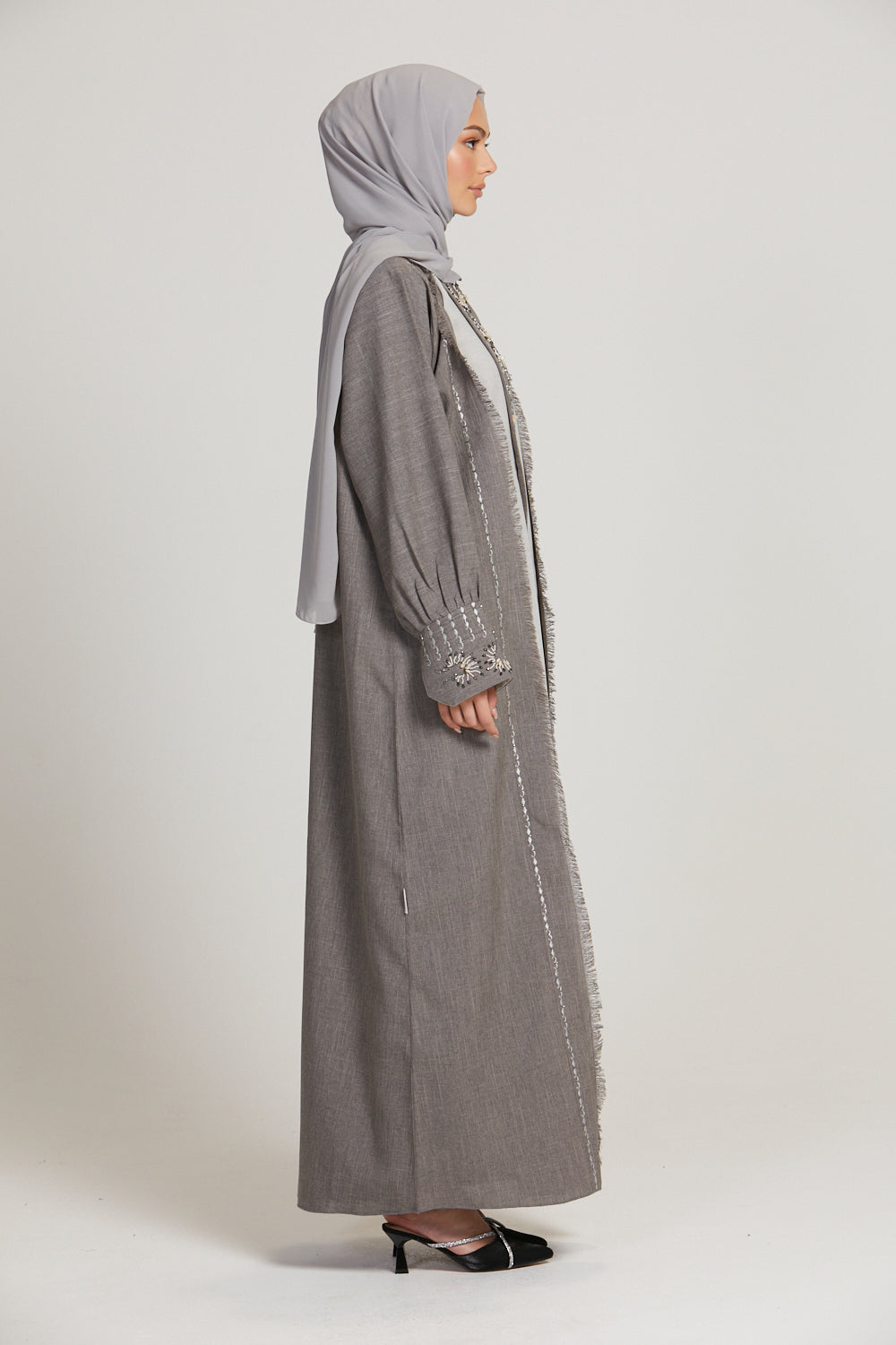Luxury Stellar Embellished Open Abaya