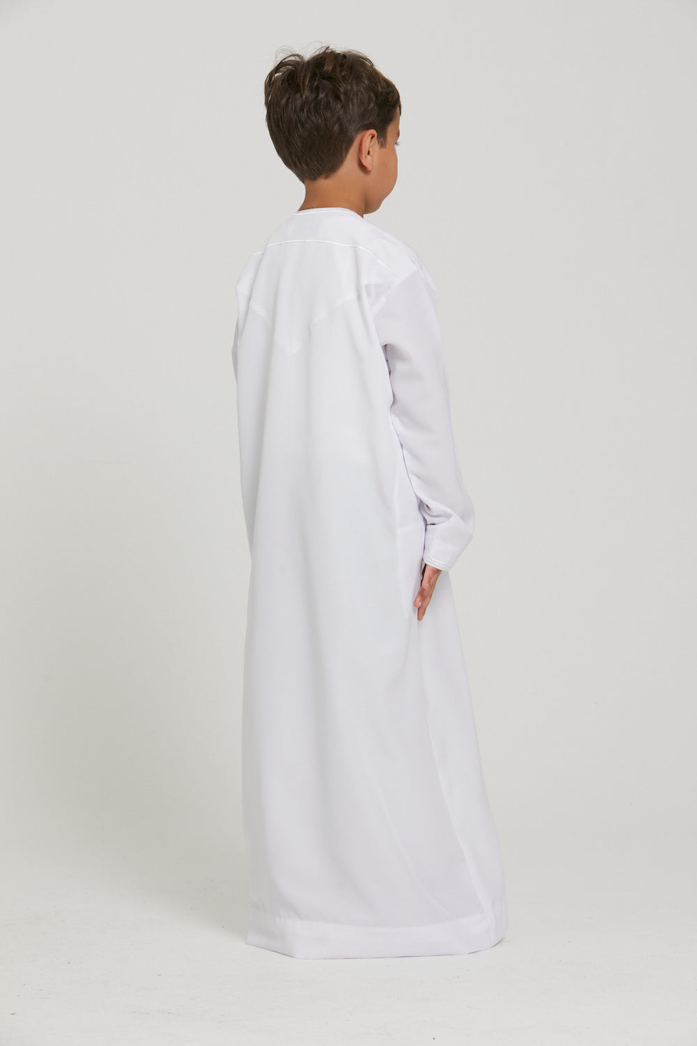 Junior Boys Premium Royal White Omani Thobe