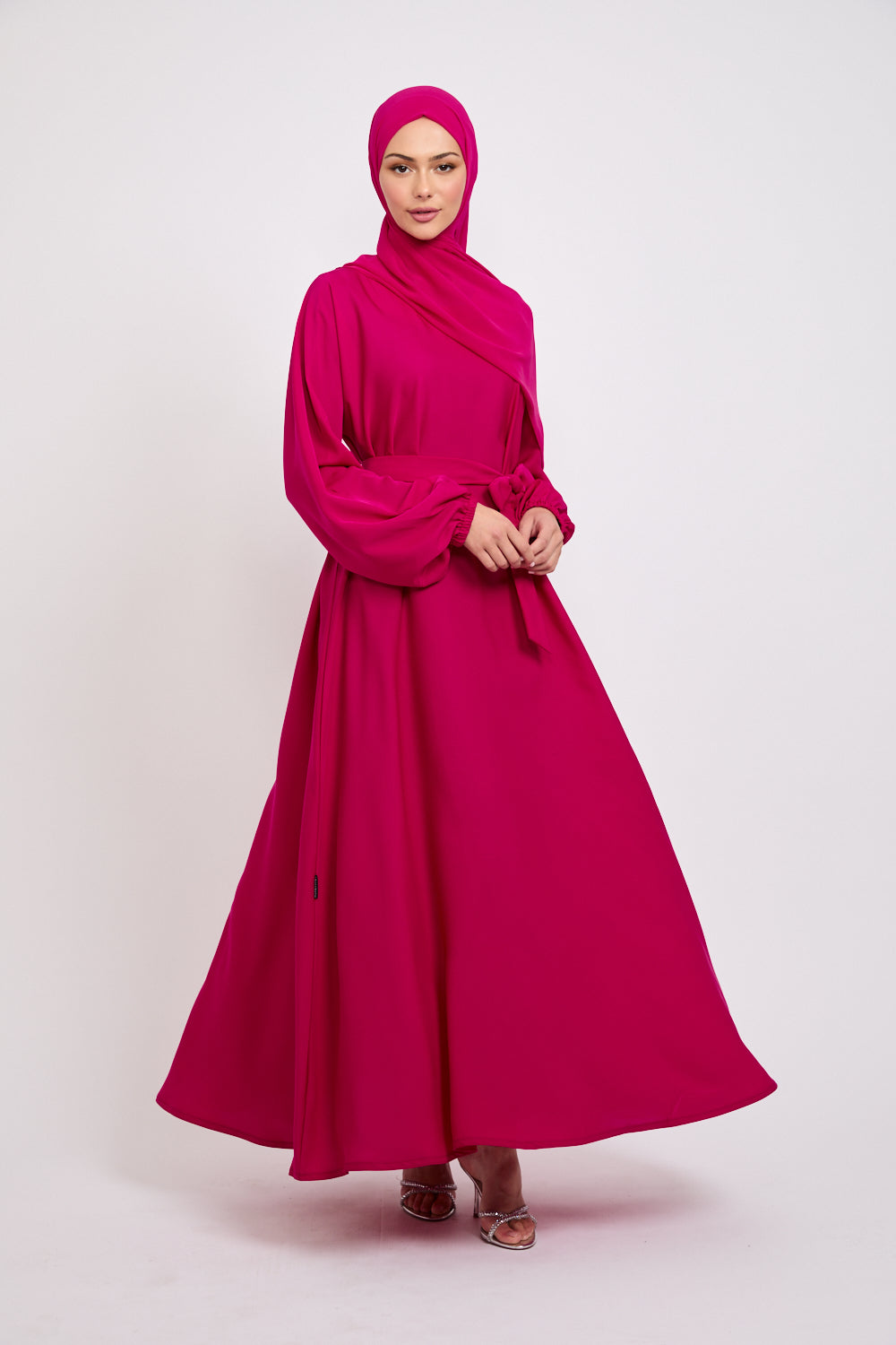 Fuschia Lilly Umbrella Cut Closed Abaya